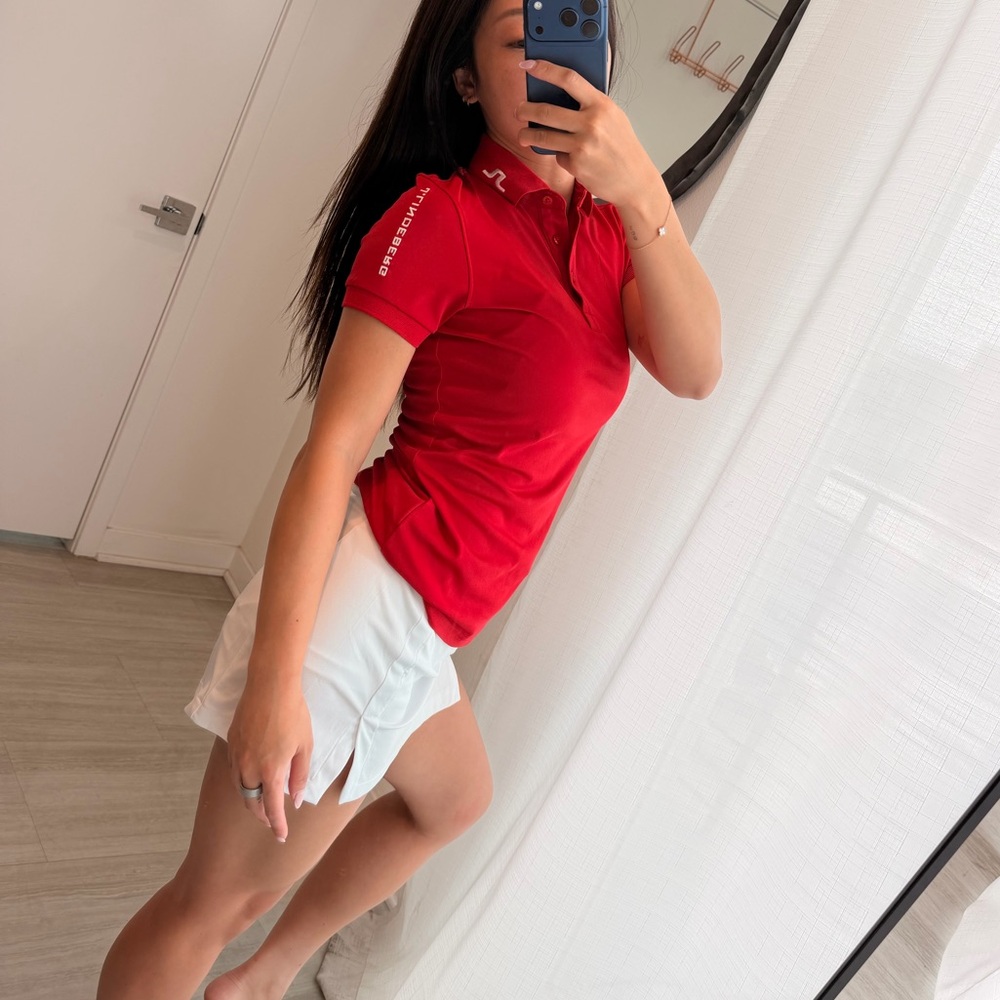 J.Lindeberg Vibrant Red Polo Golf top